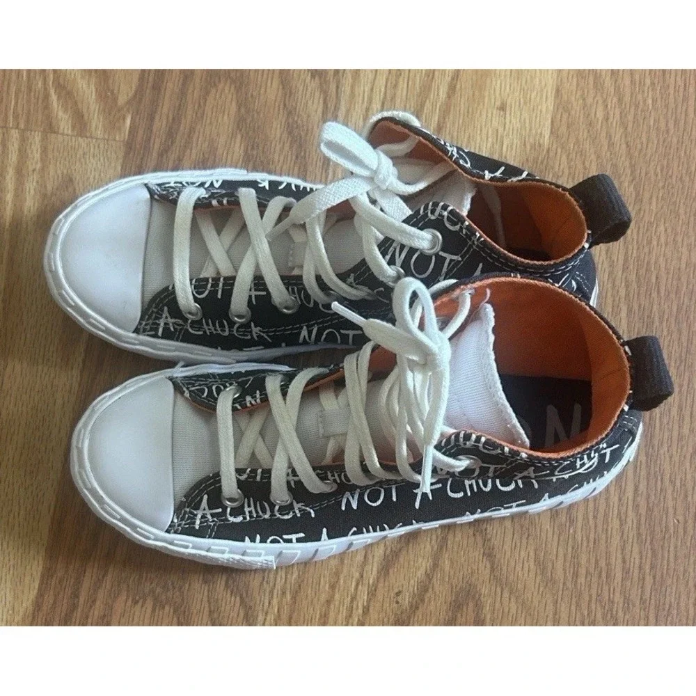 Converse Not a Chuck Kids' High-Top Sneakers with Orange Accents Size 3 Preowned